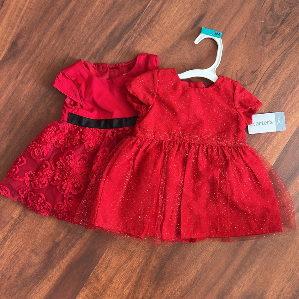 2 Christmas dresses.
